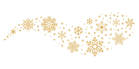 A vector image of snow and snowflake shapes suitable for use as a Christmas background. An element for your New Year's greeting card and greeting design.
