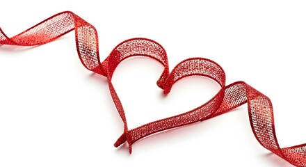 HIV/AIDS awareness,Minimal flat vector icon of a red ribbon with subtle heart outline