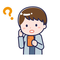 スマートフォンを使う「私服の大人」の男性