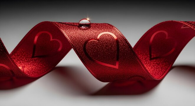 HIV/AIDS awareness,Minimal flat vector icon of a red ribbon with subtle heart outline