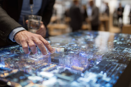 Digital transformation event modern workspace technology showcase urban office close-up innovation insights