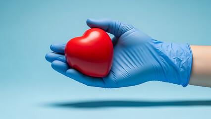 Caring Hands A doctor's hand holding a red heart, symbolizing healthcare and love