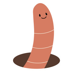 Earthworm Character Worm Compost Farm