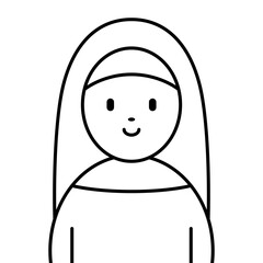 Happy Nun Religion Christian Church Nunnery Illustration