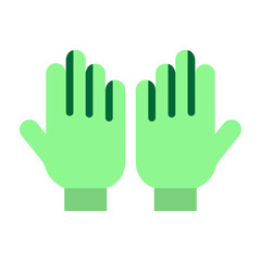 Surgical Gloves Vector Flat Icon Design