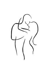 silhouette of a woman in white