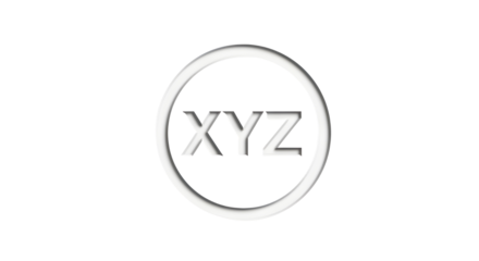 Abstract 3D silver metallic XYZ logo symbol concept graphic design element isolated PNG with Transparent Background