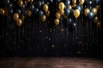 Naklejka premium New year backdrop celebration balloon architecture.