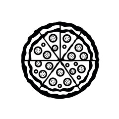 pizza silhouette logo vector line art logo design