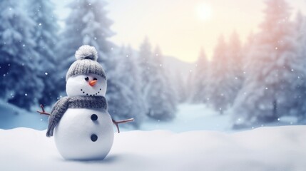 Obraz premium Snowman winter outdoors nature.