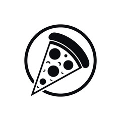 pizza silhouette logo vector line art logo design