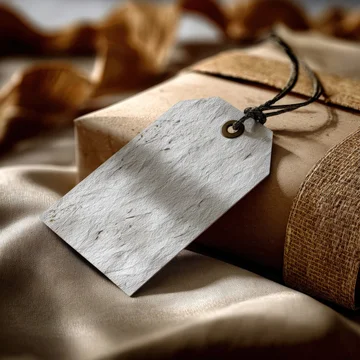 Rustic Paper Gift Tag on Soft Ribbon