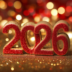 Sparkling 2026 new year celebration background, festive design element for holiday promotions, event