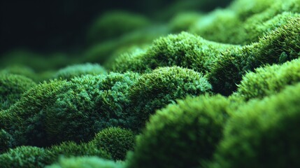 Lush Green Moss Texture in Dreamy Aesthetic Style Ideal for Nature and Background Themes