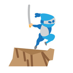 Mountain Ninja Vector Flat Icon Design