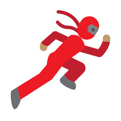 Ninja Running Vector Flat Icon Design