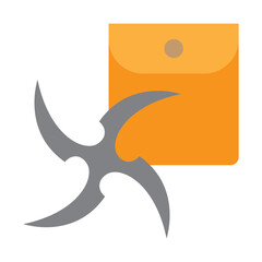 Shuriken Bag Vector Flat Icon Design