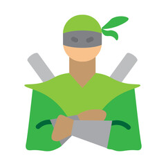 Master Ninja Vector Flat Icon Design