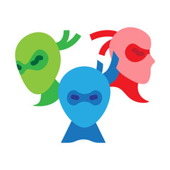 Ninja Group Vector Flat Icon Design