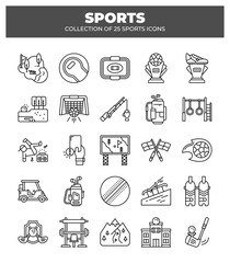 Collection of 25 Sports Icons. A Visual Guide to Various Sports and Activities