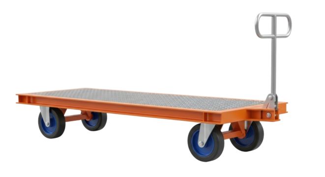 Isolated Industrial Platform Truck or Cart for Warehouse Use, Transporting and Moving Supplies