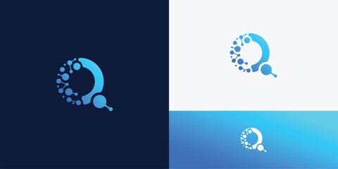 digital technology network, global solution idea , logo design template.