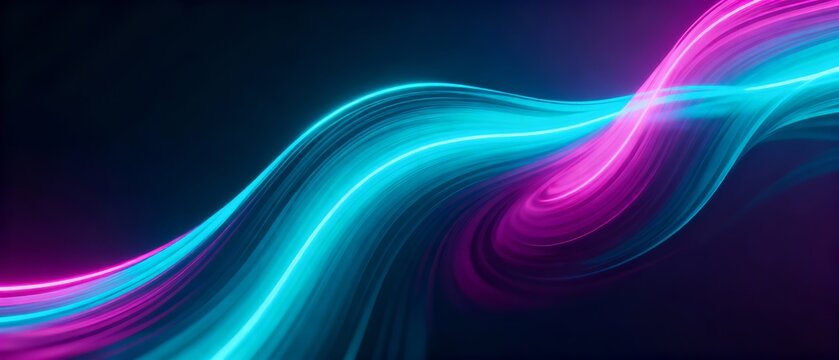 Neon Fluid Lightstream Chromatic Waves Pink Blue Flow Motion 4K Futuristic AI
