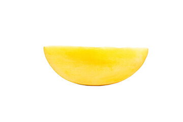 Bright yellow melon slice, smooth and juicy, isolated on white, PNG