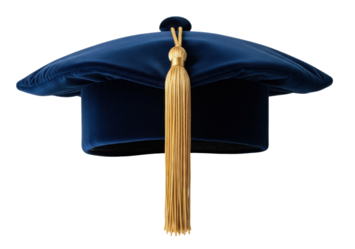 Isolated ceremonial academic graduation cap, university tassel, degree symbol, learn, edu