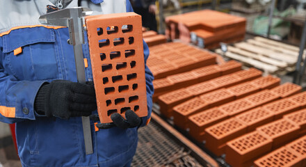 Quality control and measurement of clay bricks in manufacturing process