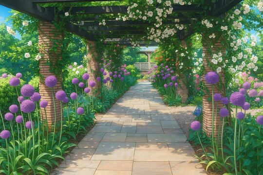 Japanese landscape, wallpaper 2000s Anime style