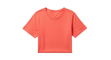 Isolated bright orange crop top T-shirt apparel for women, casual, fashion for girls, women