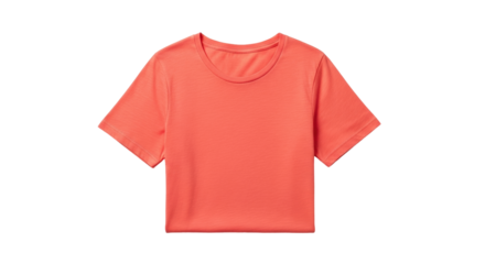 Isolated bright orange crop top T-shirt apparel for women, casual, fashion for girls, women