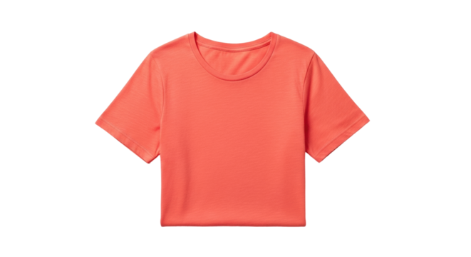 Isolated bright orange crop top T-shirt apparel for women, casual, fashion for girls, women
