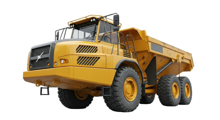 Fototapeta premium Isolated Articulated Dump Truck hauling equipment for mining and construction use on-site