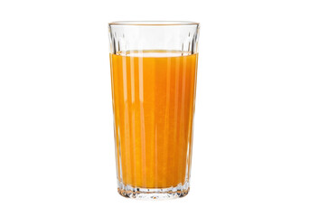 Isolated glass of fresh orange juice, vibrant and refreshing healthy beverage, breakfast drink