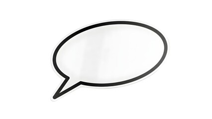Blank speech bubble icon with a thin black outline isolated on a white background, perfect for adding text