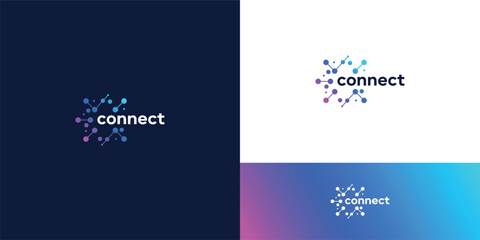 connection tech logo design inspiration 