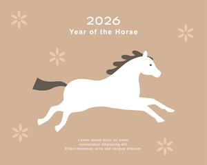 2025 Chinese new year illustration template with horse. 