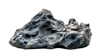 A distinctive volcanic rock showcases a textured surface with natural cavities, found in a geological study area.