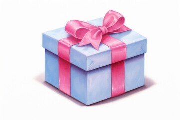 Obraz premium Valentine gift box white background anniversary celebration.