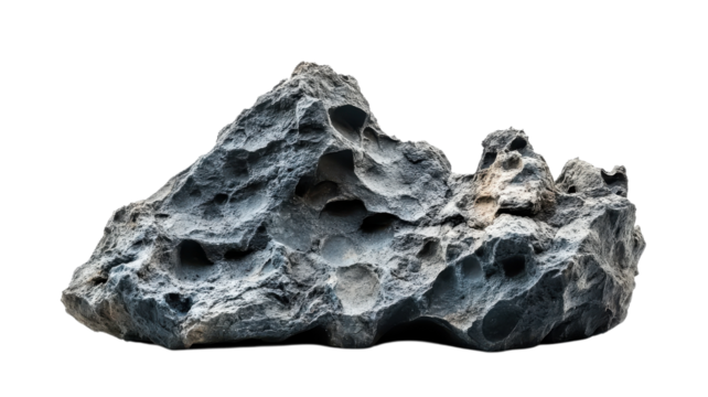 A distinctive volcanic rock showcases a textured surface with natural cavities, found in a geological study area.