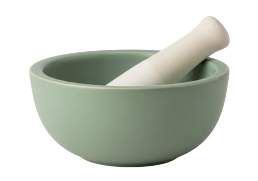 Isolated mortar and pestle, essential tool for grinding spices, herbs, and medication