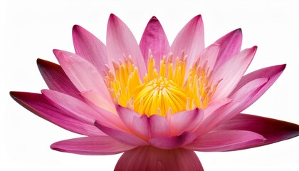 Obraz premium Elegant Pink Lotus Flower Blossom on White Background Symbol of Purity and Enlightenment