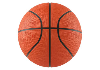 Fototapeta premium Isolated orange basketball against a plain background. Black lines mark the seams. Great for graphic elements and sports themes.