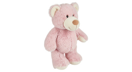 Isolated Soft pink teddy bear stands up on two legs for children’s toys concept
