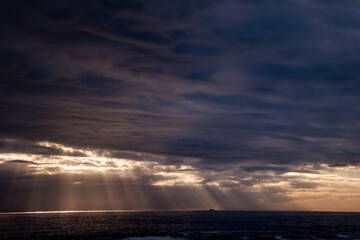Cloud burst over the ocean