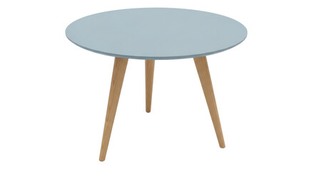 Isolated Modern Round End Table with Wooden Legs for Living Room Furniture Design Element