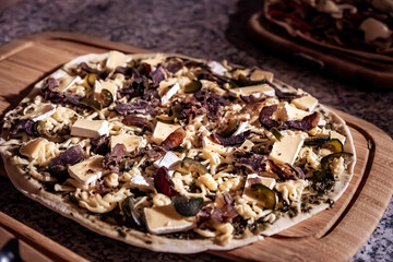 Gourmet Homemade Pizza Preparation