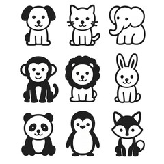 animal icons set